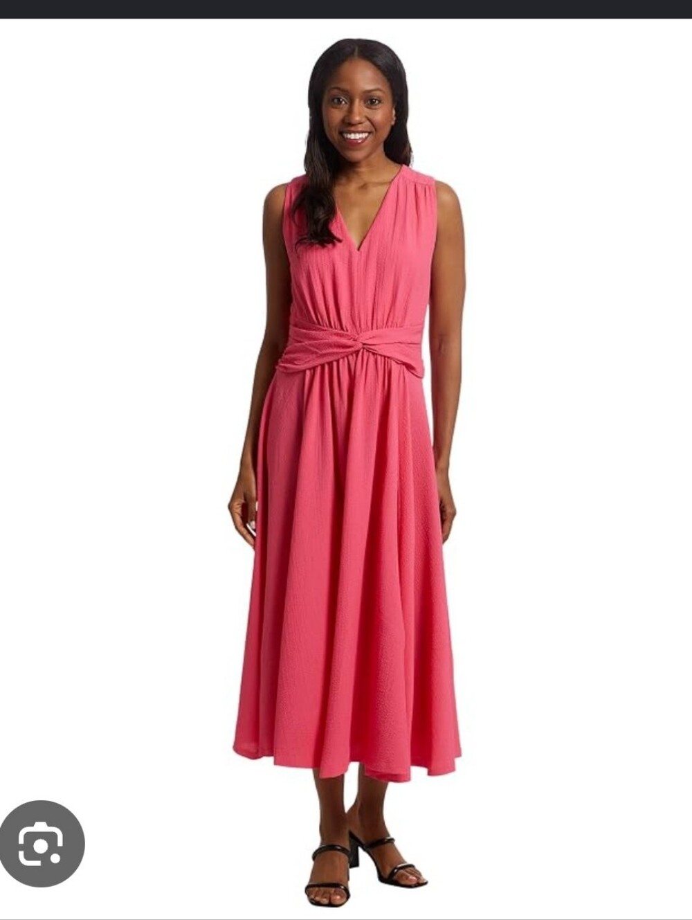 Calvin Klein NWT Pink V Neck Twist Waist Midi Dress Size 16 $149
